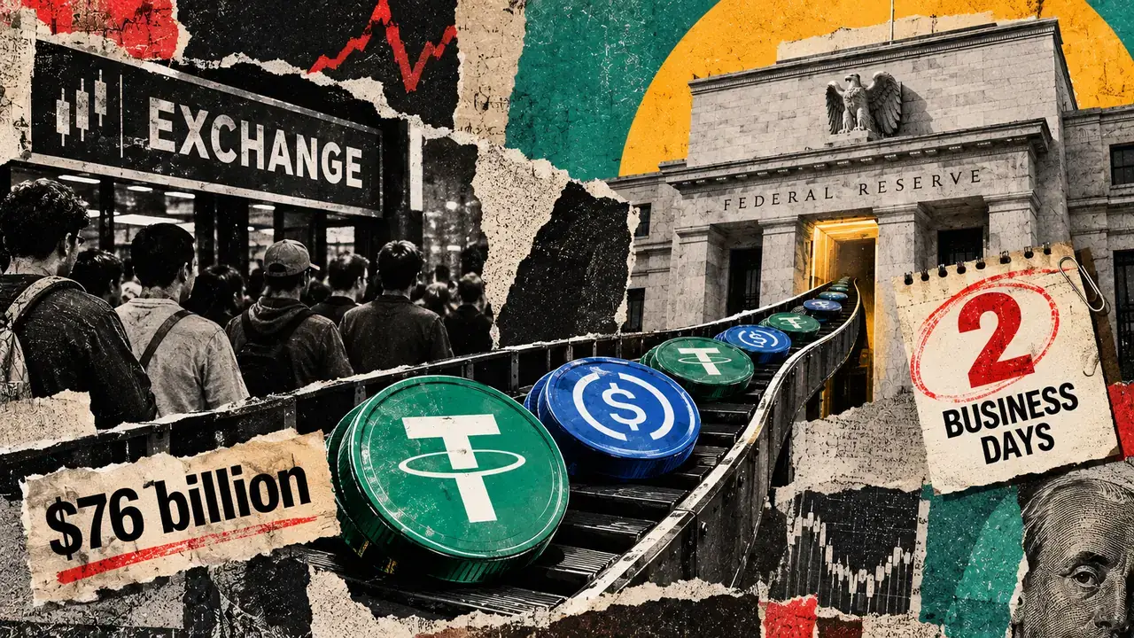 Fed guarantees 2-day stablecoin payouts, but $76B remains blocked