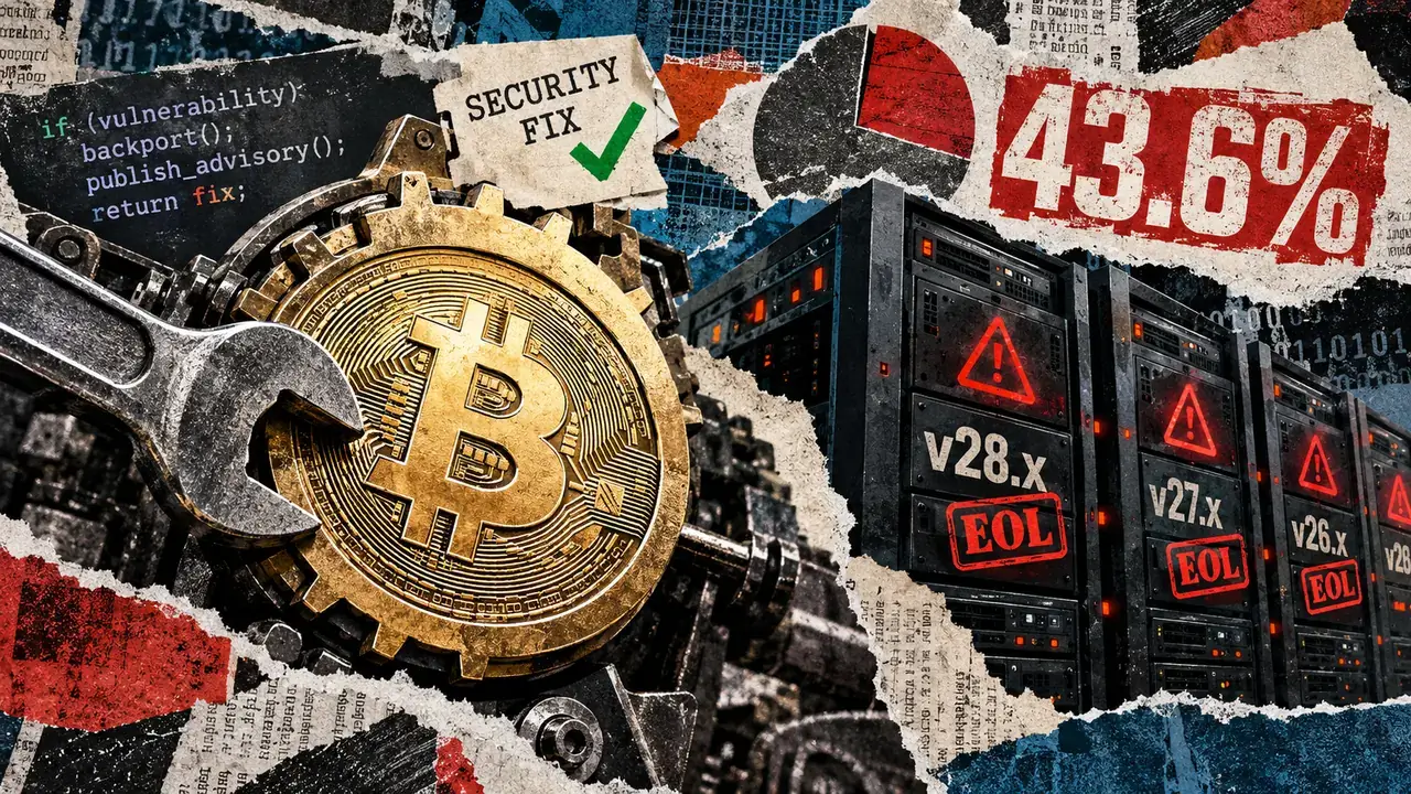 Bitcoin Core speeds up security fixes as 44% of surveyed nodes run unsupported versions